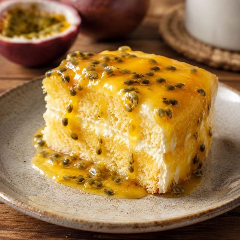Passionsfruchtkuchen mit Sirup